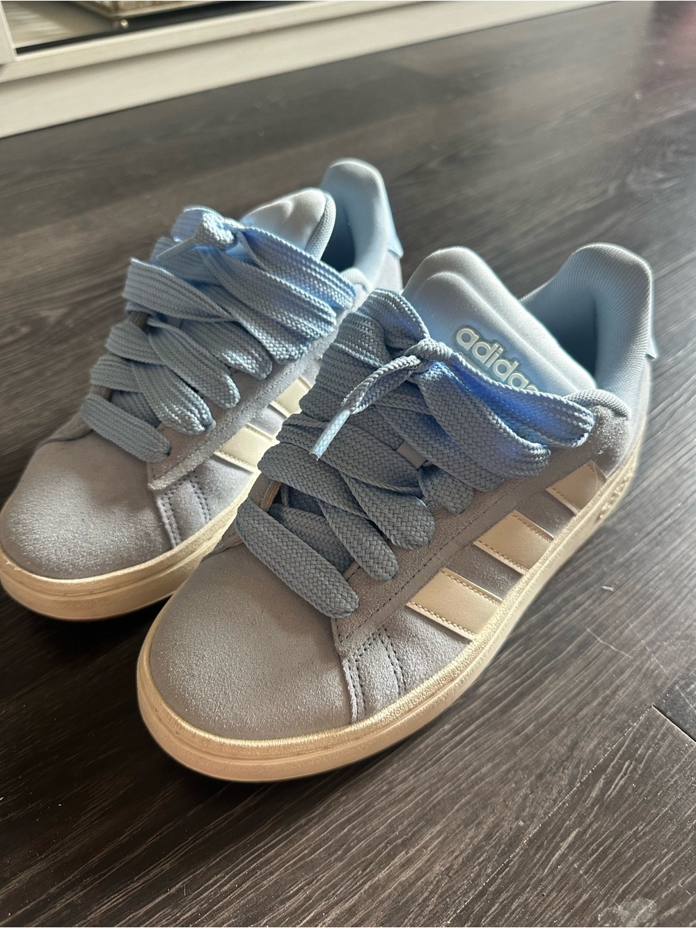 Adidas grand court , Light Blue Suede